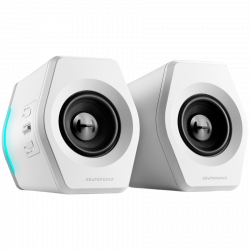 Edifier G2000 2.0 Audio System, BT V5.1, USB, AUX, 2.75-inch Drivers, RGB Lighting, 16W (RMS), White