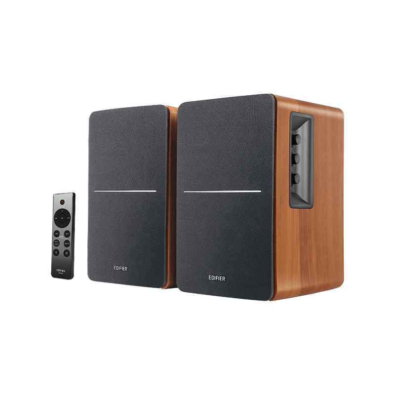Edifier R1280DB BR 2.0 Speakers, 42W RMS, Bluetooth 5.1, 2 RCA inputs, Active crossover, Bass and treble controls, Brown