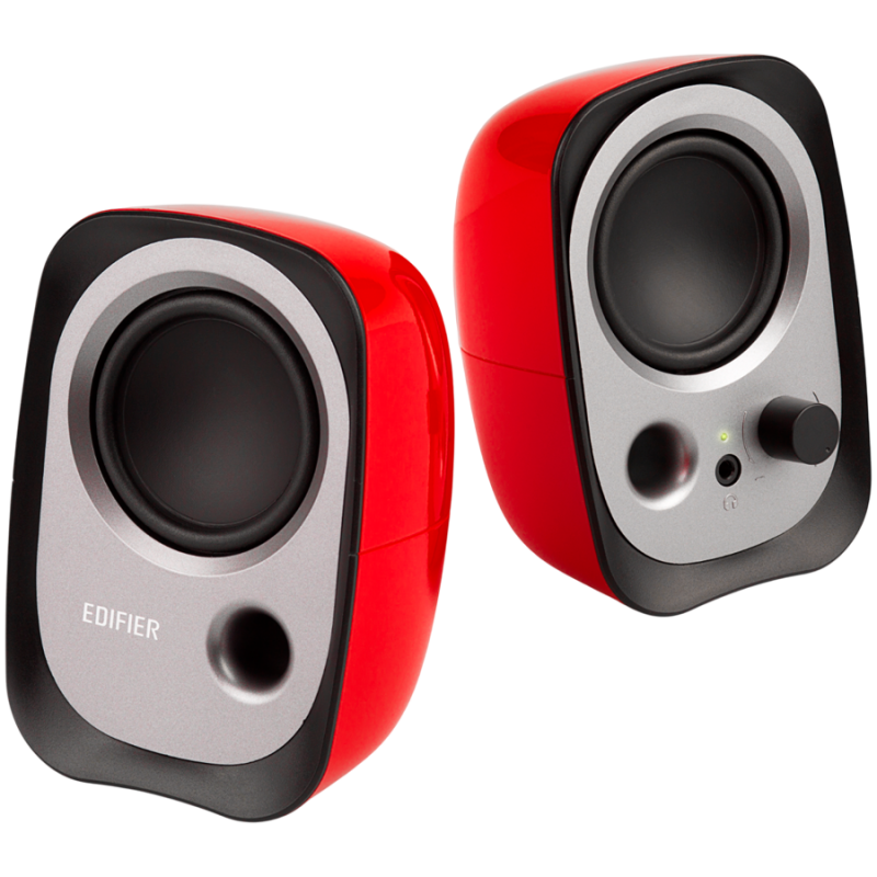 Ηχεία Edifier R12U RE 2.0, 4W RMS, USB, AUX, 20 KHz, ηχεία 2,25", Έλεγχος ήχου, Κόκκινο