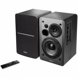 Boxe Edifier R1280DBs BL 2.0, 42 W RMS, Bluetooth V5.1, 2 RCA, Crossover activ, Iesire subwoofer activ, Control bas si inalte, Negru