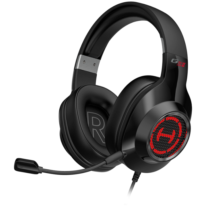 Γαμερικά ακουστικά Edifier G2 II USB, ηχεία 50 mm, ήχος surround 7.1, μικρόφωνο με λειτουργία εξουδετέρωσης θορύβου, NdFeB, RGB, μαύρο