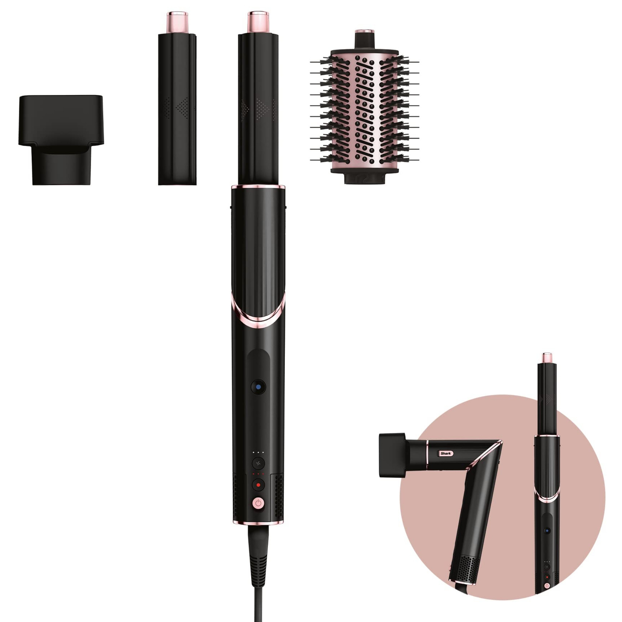 Uscător de păr 3-în-1 Shark FlexStyle HD424EU, 1400 W, 3 viteze și niveluri de căldură, efect Coanda, protecție împotriva deteriorării cauzate de căld