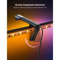 Έξυπνη λωρίδα LED για τηλεόραση Govee TV Backlight 3 Lite H60993D2, 24W, έως 75"-85", 5 m, 612 lm, RGBICW, 108 δίοδοι, Bluetooth, Wi-Fi, μαύρο