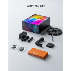 Smart LED banda pentru televizor Govee TV Backlight 3 Lite H60993D2, 24 W, Pana la 75"-85", 5 m, 612 lm, RGBICW, 108 diode, Bluetooth, Wi-Fi, Negru