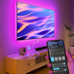 Smart LED banda pentru televizor Govee H61780A1, 5 W, 3 m, Pentru 46-65", Wi-Fi, Bluetooth, Aplicatie mobila, 90 diode, RGBIC, Negru