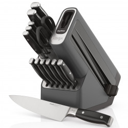 Комплект кухненски ножове с точило Ninja K32014EUUK, 6 части, StaySharp, Ергономичен дизайн, Черен