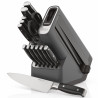 Комплект кухненски ножове с точило Ninja K32014EUUK, 14 части, StaySharp, Ергономичен дизайн, Сребрист/черен