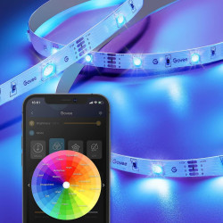 Smart LED lenta Govee H615A3A3, 5 m, Wi-Fi, Bluetooth, Sincronizare muzica, Autoadeziva, Control vocal, Alexa, Alb