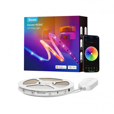 Smart LED strip Govee RGBIC H612CCD1, 36 W, 10 m, RGBICW, 240 LEDs, Bluetooth, Wi-Fi, Black