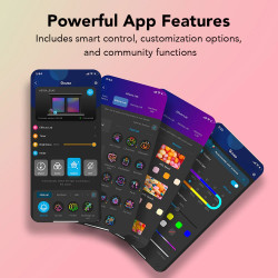 Intelligens LED szalag Govee RGBIC H612CCD1, 36 W, 10 m, RGBICW, 240 LED, Bluetooth, Wi-Fi, fekete