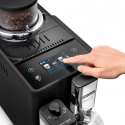 DeLonghi Rivelia Onyx Black EXAM440.55.B Espresso Machine, 1450W, 19 bar, 1.4 L, 16 drinks, Aroma, LatteCrema Hot, Twin Shot, Bean Adapt, TFT touchscreen display, Matte Black
