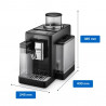 DeLonghi Rivelia Onyx Black EXAM440.55.B Espresso Machine, 1450W, 19 bar, 1.4 L, 16 drinks, Aroma, LatteCrema Hot, Twin Shot, Bean Adapt, TFT touchscreen display, Matte Black