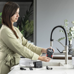 DeLonghi Rivelia Onyx Black EXAM440.55.B Espresso Machine, 1450W, 19 bar, 1.4 L, 16 drinks, Aroma, LatteCrema Hot, Twin Shot, Bean Adapt, TFT touchscreen display, Matte Black