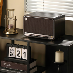 Boxa Edifier D32 BL-WALNUT, 60 W, Baterie pana la 11 h, Audio de inalta rezolutie/wireless, Bluetooth 5.3, Wi-Fi, Apple Airplay2, DRC, DSP, Carcasa din lemn, Negru/Maro