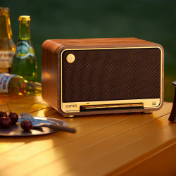 Ηχείο Edifier D32 BR, 60W, 11 ώρες, Hi-Res Audio/Wireless, Bluetooth 5.3, Wi-Fi, Apple Airplay2, DRC, DSP,  Ξύλινο περίβλημα, Καφέ