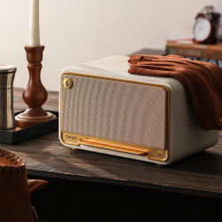 Boxa Edifier D32 WH, 60 W, Baterie pana la 11 h, Audio de inalta rezolutie/wireless, Bluetooth 5.3, Wi-Fi, Apple Airplay2, DRC, DSP, Carcasa din lemn, Alb