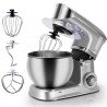 Mixer planetar Royalty Line RL-PKM1900.7, 1900W, Cupa inox 6.5 L, 6 viteze + Pulse, Accesorii, Argintiu