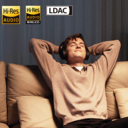 Casti fara fir Edifier WH950NB negre, 40 mm, 55 ore, Difuzoare dinamice acoperite cu titan, 3 moduri, Timer, Bluetooth V5.4, ANC, ENC, Hi-Res, Negru