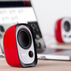 Ηχεία Edifier R12U RE 2.0, 4W RMS, USB, AUX, 20 KHz, ηχεία 2,25", Έλεγχος ήχου, Κόκκινο