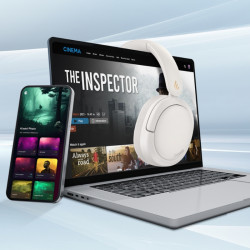 Căști wireless Edifier W800BT Pro IV, 40 mm, 45 ore, A.I., difuzoare dinamice cu acoperire din titan, ANC, BT V5.4, Hi-Res, Multipoint, moduri EQ, ConneX, bej