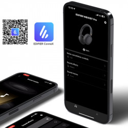 Edifier W800BT Pro BL Wireless Headphones, 40 mm, 45 hours, AI, Dynamic drivers with titanium coating, ANC, Bluetooth 5.4, Hi-Res, Multipoint, EQ modes, ConneX, Black