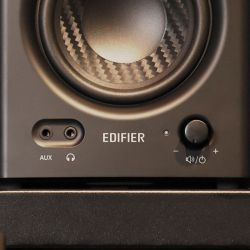 Edifier MR4 Active Studio Monitors, RCA, AUX, TRS, 1-inch Tweeters, 4-inch Woofers, 42W (RMS), Control Knob, Black