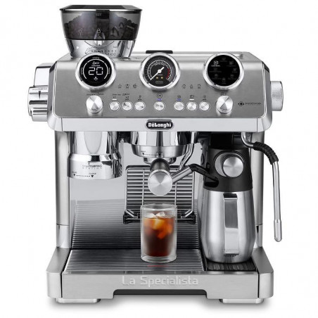Εσπρέσο μηχανή DeLonghi EC9885.M La Specialista Maestro, 1450W, 19 bar, 2,5 λίτρα, 5 ταχύτητες, 15 επίπεδα άλεσης, Κρύο εκχύλισμα, Thermoblock, My LatteArt, LatteCrema, Ανοξείδωτο