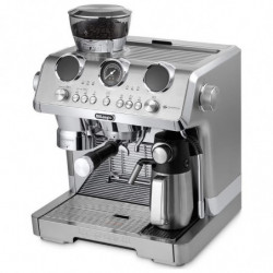 DeLonghi EC9885.M La Specialista Maestro Espresso Machine, 1450W, 19 bar, 2.5 L, 5 temperature settings, 15 grind settings, Thermoblock, My LatteArt, LatteCrema, Silver