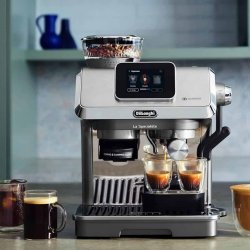 DeLonghi EC9455.M La Specialista Touch Espresso Machine, 1450W, 19 bar, 1.7 L, 4 temperature settings, 5 foam levels, 15 grind settings, Bean Adapt, Touchscreen display, Silver