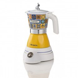 Ariete Moka Vintage Positano 1358/1P Electric Coffee Maker, 400W, 4 cups, Cordless, 360-degree swivel base, White/Yellow