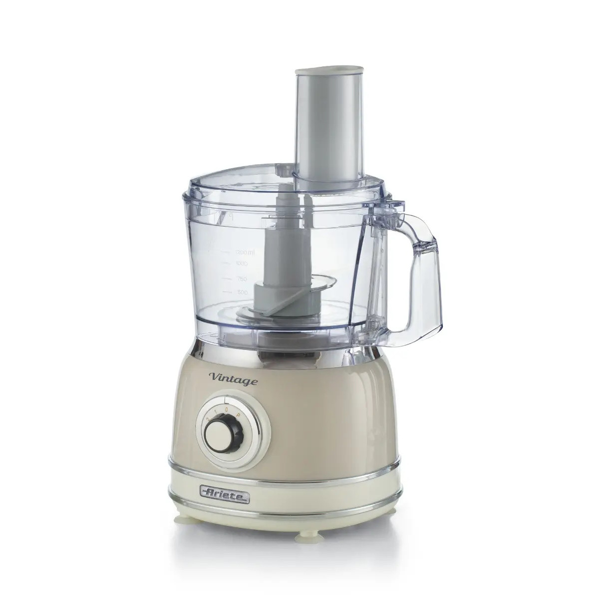Robot de bucatarie Ariete Vintage 1781/03, 1000 W, 2,1 L, 2 viteze, Functie puls, Bej