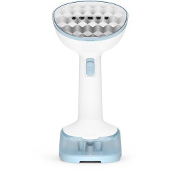 Fier de călcat vertical cu abur Tefal DT3041E1, 1300 W, 0,12 l, 20 g/min, talpă ceramică, pliabil, alb/albastru