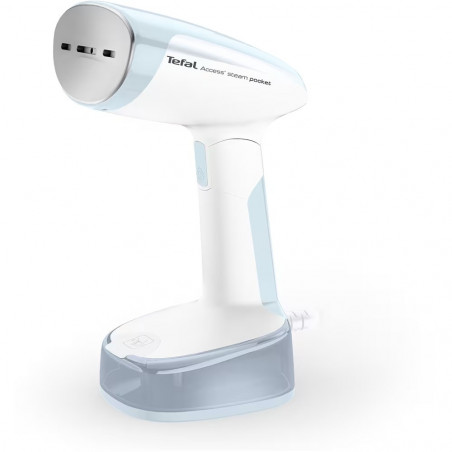Уред за гладене с пара Tefal DT3041E1, 1300W, 0.12 л, 20 г/мин, Вертикално гладене, Керамична плоча, Сгъваем, Бял/син