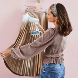 Tefal DT3041E1 Steam Iron, 1300W, 0.12 L, 20 g/min, Vertical Ironing, Ceramic Soleplate, Foldable, White/Blue