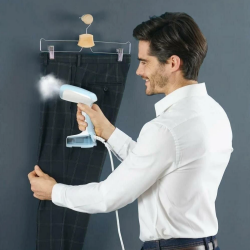 Tefal DT3041E1 Steam Iron, 1300W, 0.12 L, 20 g/min, Vertical Ironing, Ceramic Soleplate, Foldable, White/Blue