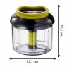 Tefal K1320404 Handheld Chopper with Cord, 0.9 L, Automatic Cord Retraction, 2 Stainless Steel Blades, Lid Lock, Black/Green