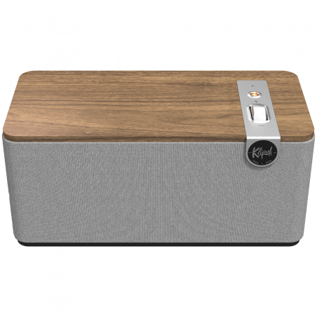 Boxa Klipsch The One Plus 2.1 W, 60 W, Bluetooth 5.3, USB-C, Biamplificare, Carcasa din lemn, Aplicatie mobila, Nuc/Gri