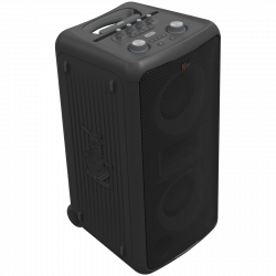 Klipsch Miami Black Portable Audio System, 18 hours, 5000 mAh, Bluetooth 5.2, AUX, USB, Daisy Chain, Ultra Bass, Party Link, Karaoke, Microphone, Black