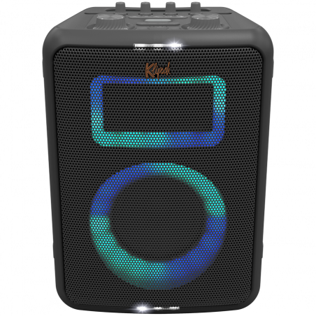 Klipsch Vegas Black Portable Audio System, 4400 mAh, 12 hours, Bluetooth 5.2, AUX, USB, Microphone, Ultra Bass, Party Link, RGB Lighting Effects, Mobile App, Black