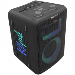 Klipsch Vegas Black Portable Audio System, 4400 mAh, 12 hours, Bluetooth 5.2, AUX, USB, Microphone, Ultra Bass, Party Link, RGB Lighting Effects, Mobile App, Black