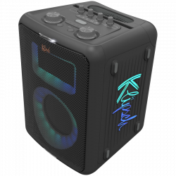 Klipsch Vegas Black Portable Audio System, 4400 mAh, 12 hours, Bluetooth 5.2, AUX, USB, Microphone, Ultra Bass, Party Link, RGB Lighting Effects, Mobile App, Black