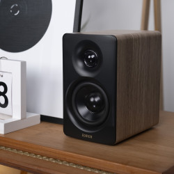 Тонколони Edifier M60 CL-OAK, 66W RMS, Bluetooth V5.3, Hi-Res & Hi-Res, DSP, USB-C, 3.5 AUX, ConneX, Ръчно изработен корпус, Кафяв