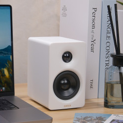 Ηχεία Edifier M60 WH, 66W RMS, Bluetooth V5.3, Hi-Res & Hi-Res, DSP, USB-C, 3.5 AUX, ConneX, Χειροποίητο περίβλημα, Λευκό