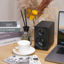 Boxe Edifier M60 BL, 66 W RMS, Bluetooth V5.3, Hi-Res & Hi-Res, DSP, USB-C, 3,5 AUX, ConneX, Carcasa realizata manual, Negru