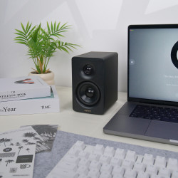 Boxe Edifier M60 BL, 66 W RMS, Bluetooth V5.3, Hi-Res & Hi-Res, DSP, USB-C, 3,5 AUX, ConneX, Carcasa realizata manual, Negru