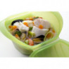 Lekue 1009027 Microwave Steamer, 500 ml, 1–2 servings, Platinum Silicone, Green