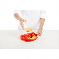Lekue 1009029 Microwave Omelet Dish, 23 x 10 x 3.5 cm, Platinum Silicone, -60 to +220°C, Clear/Red