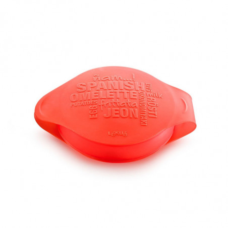 Lekue 1009030 Microwave Omelet Dish, 25 x 19 x 5 cm, Platinum Silicone, -60 to +220°C, Clear/Red
