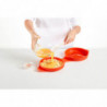Lekue 1009030 Microwave Omelet Dish, 25 x 19 x 5 cm, Platinum Silicone, -60 to +220°C, Clear/Red