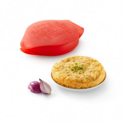 Lekue 1009030 Microwave Omelet Dish, 25 x 19 x 5 cm, Platinum Silicone, -60 to +220°C, Clear/Red